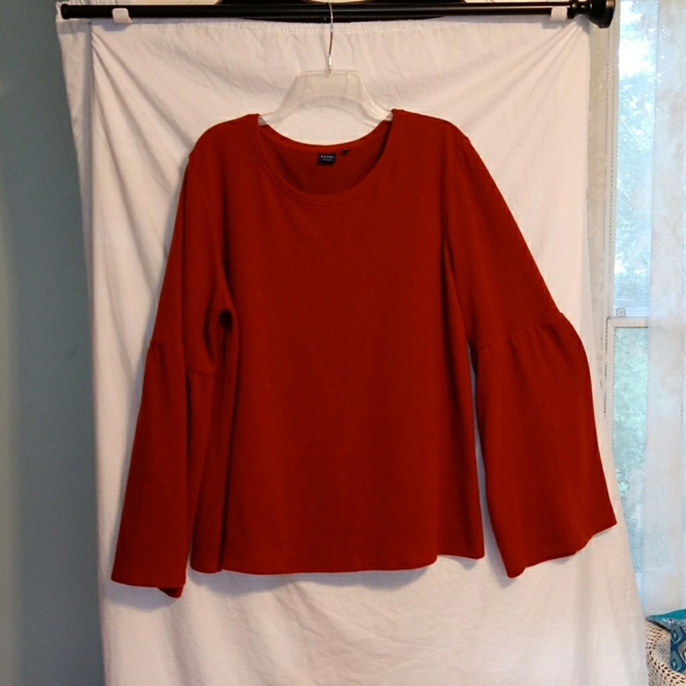 Pullover Sweater  Blouse Red bell sleeves   XL